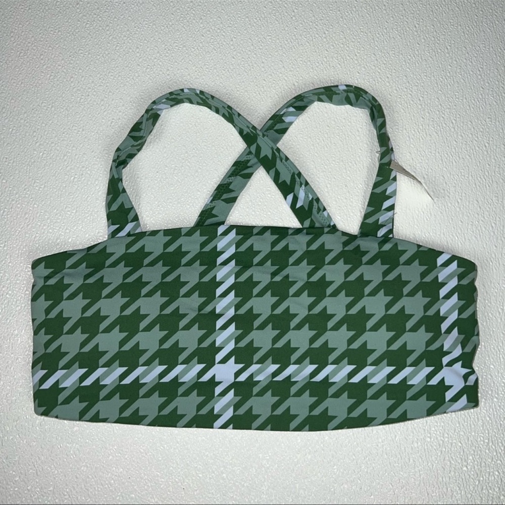 Offline By Aerie Green Real Me Stretch Xtra Square Neck Sports Bra Size XL NWT - Picture 2 of 8